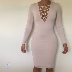 Nude Midi Tight Dress